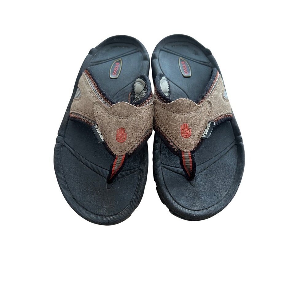 Teva Sandals Shock Pad Slip-On Black & Brown Size 8 M Comfortable & Durable